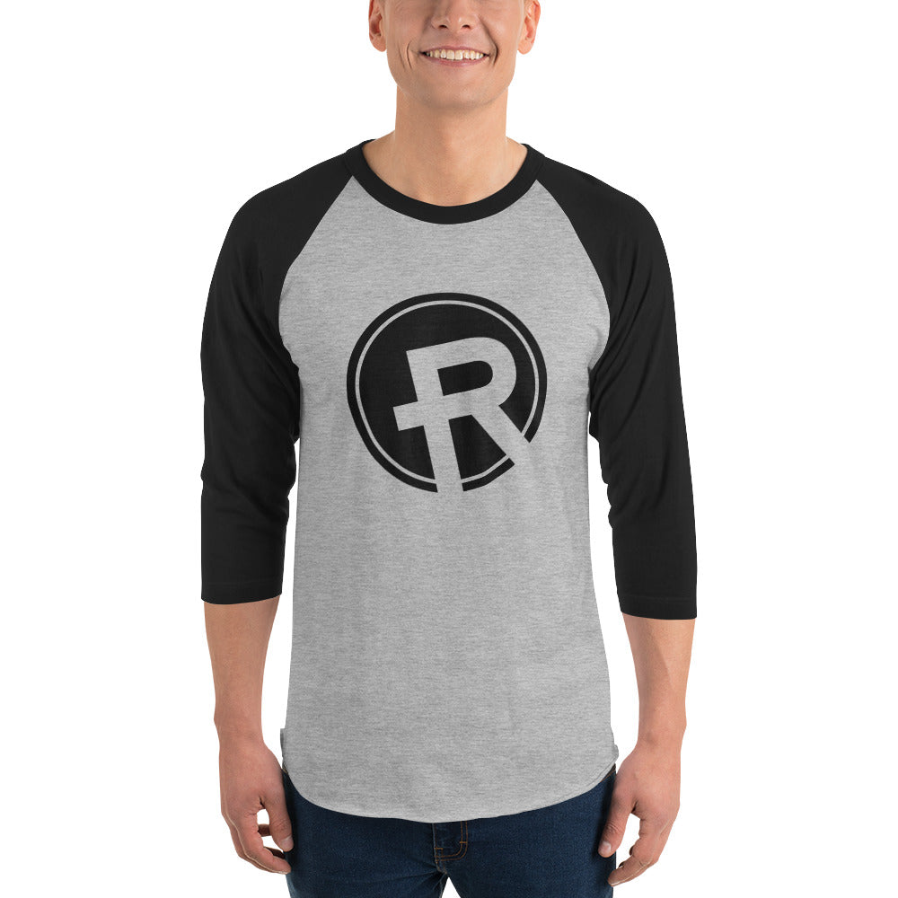 3/4 sleeve raglan shirt- Redemption Logo Black