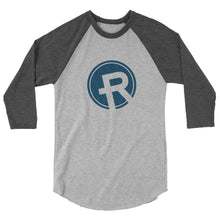 Load image into Gallery viewer, 3/4 sleeve raglan shirt- Redemption Logo Blue
