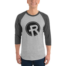 Load image into Gallery viewer, 3/4 sleeve raglan shirt- Redemption Logo Black
