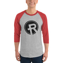 Load image into Gallery viewer, 3/4 sleeve raglan shirt- Redemption Logo Black
