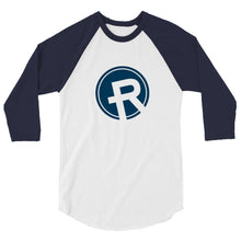 Load image into Gallery viewer, 3/4 sleeve raglan shirt- Redemption Logo Blue
